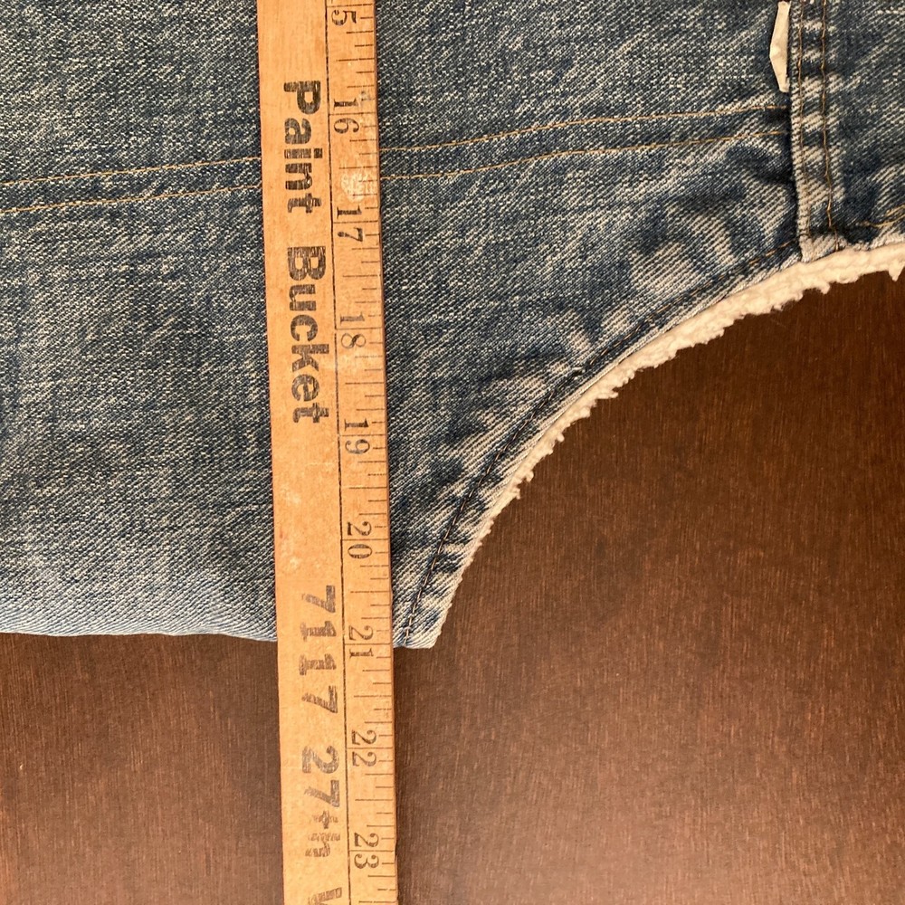 Vintage Blue Denim Sherpa Lined Vest - Picture 11 of 11
